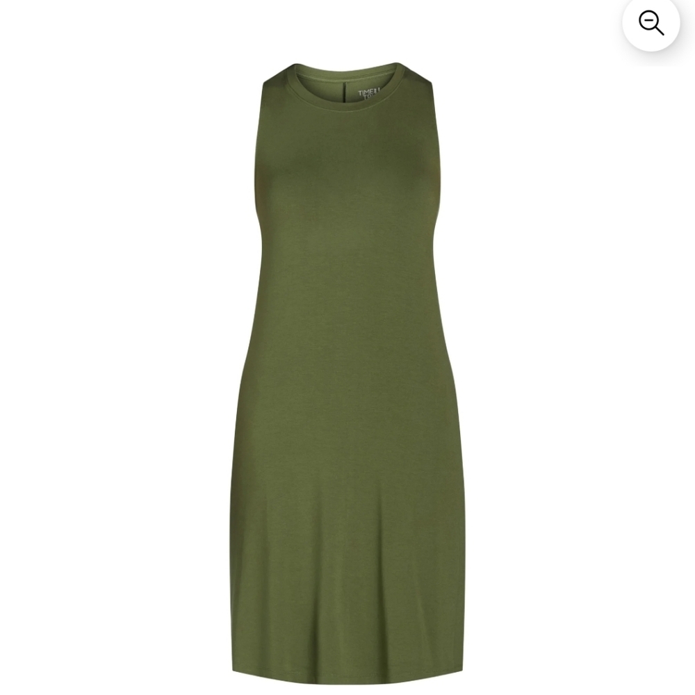 Sleeveless Olive Green Tank Dress